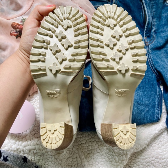 Coach Lucia Ivory Lace-Up Booties - Picture 9 of 14